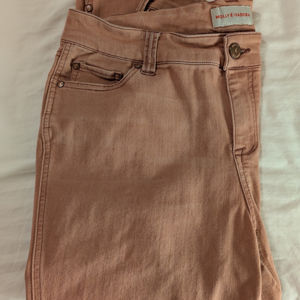 Molly And Isadora Blush Denim Capris